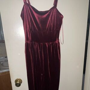 Red velvet jumpsuit
